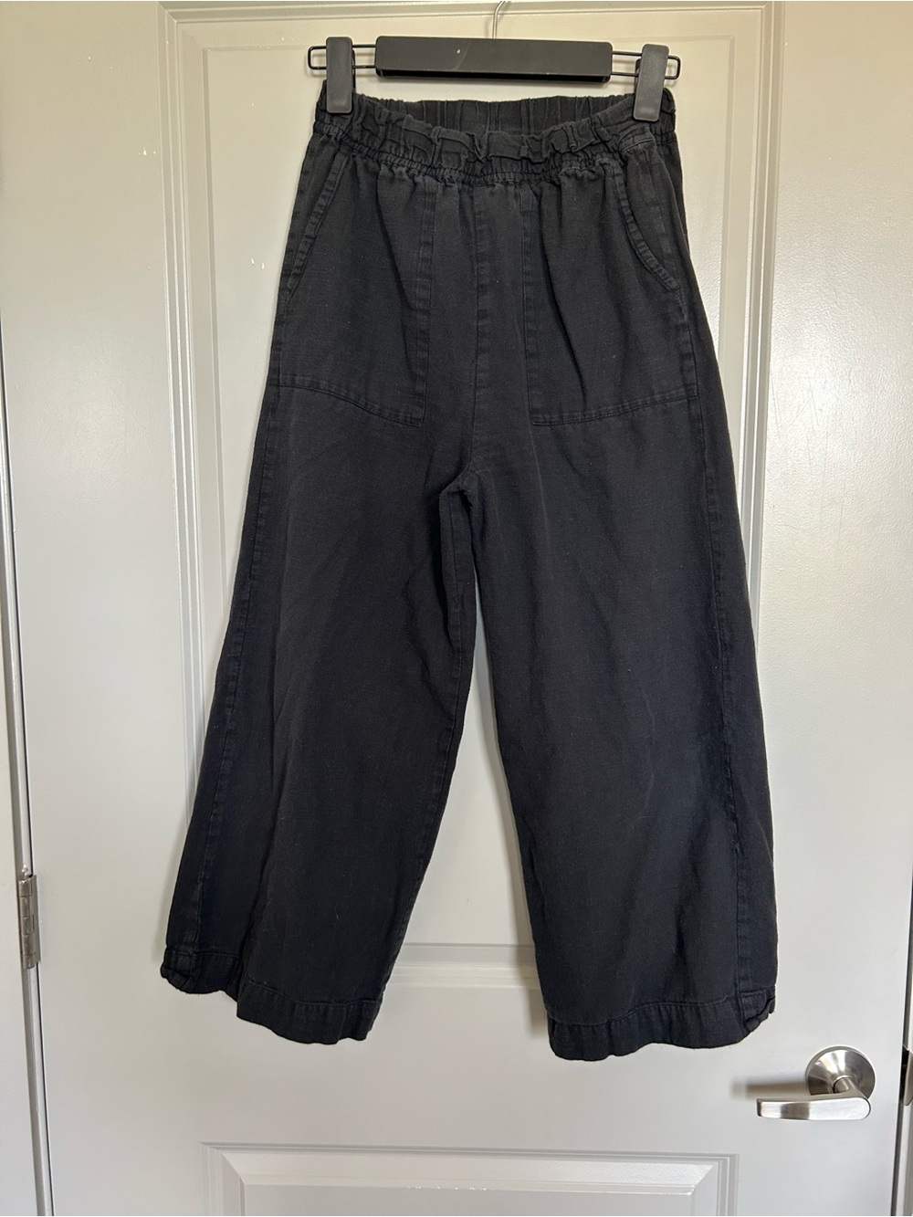 Laude The Label the Everyday Cotton  Wide-Leg Elastic-Waist Pants in Black
